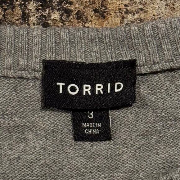 Torrid Sweater Corgi Dog Cottage Cozy Comfort Kawaii Preppy Novelty Gray 3 3X - Picture 3 of 8